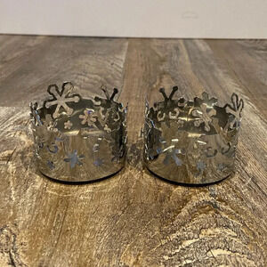 Partylite | Set of Metal Snowflake  ❄️ Tealight Holders